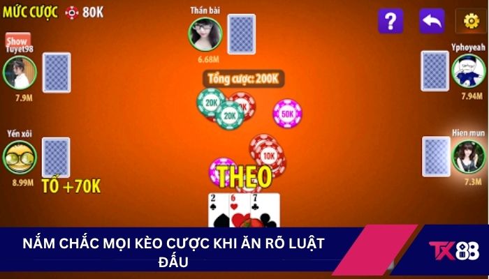 Nắm chắc mọi kèo cược khi ăn rõ luật đấu